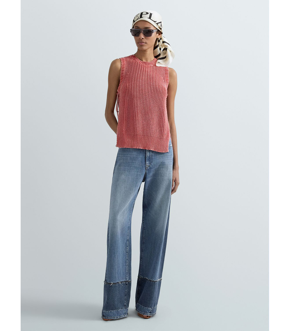 ノースリーブニットトップ 詳細画像 ディープオレンジ 2